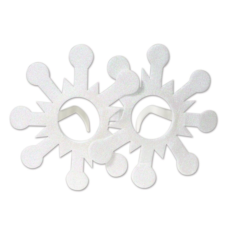 12 Pack Beistle Christmas Glittered Snowflake Glasses