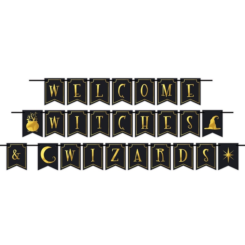 12 Pack Beistle Halloween Foil Welcome Witches & Wizards Streamer