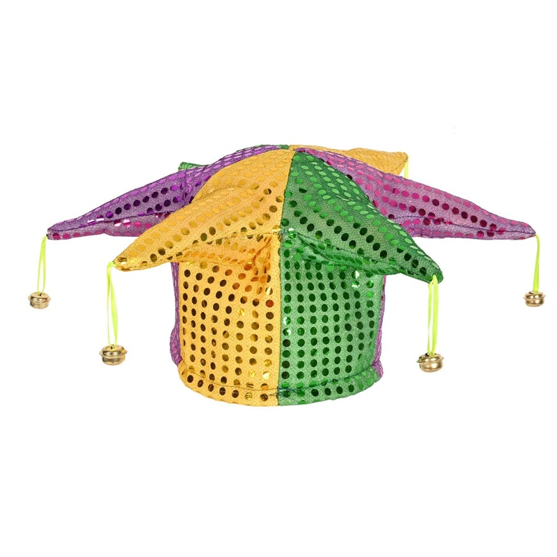 12 Pack Beistle Mardi Gras Glitz 'N Gleam Jester Hat