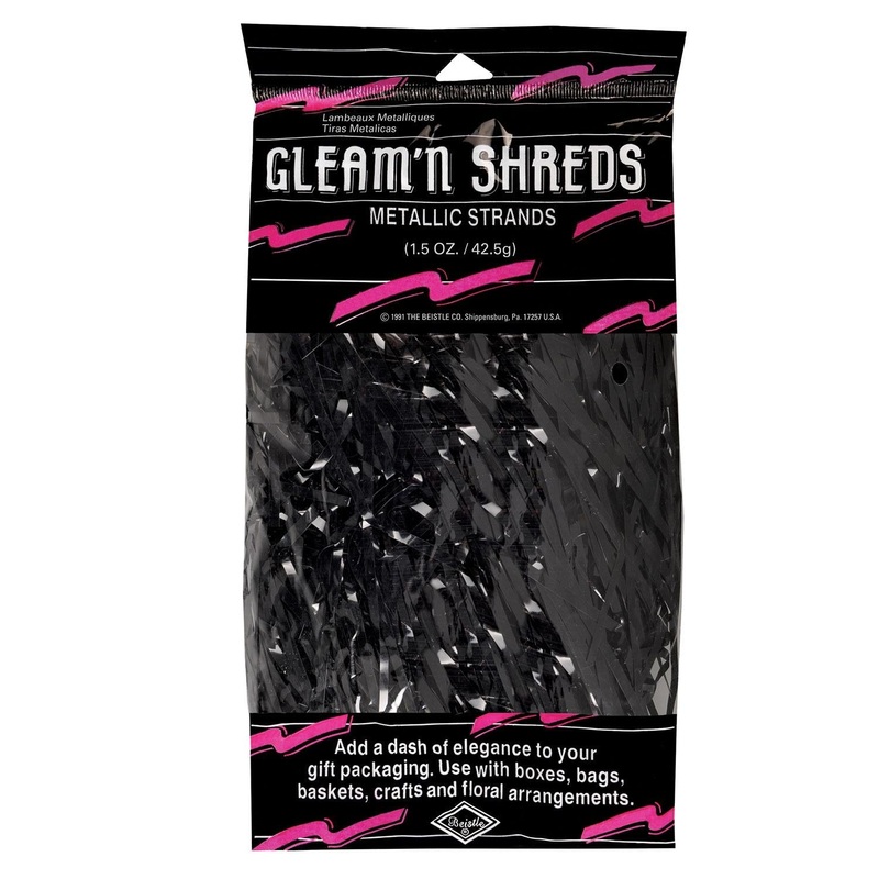 12 Pack Beistle Party Gleam 'N Shreds Metallic Strands black (1.5 Oz per Pack)