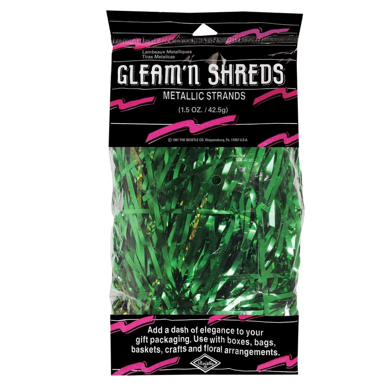 12 Pack Beistle Party Gleam 'N Shreds Metallic Strands green (1.5 Oz per Pack)