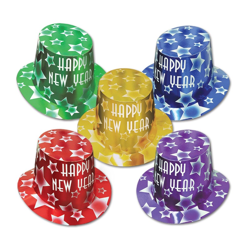 25 Pack Beistle Gem-Star New Years Party Hi-Hats asst colors