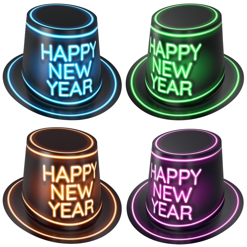 25 Pack Beistle Glowing New Year Hi-Hats