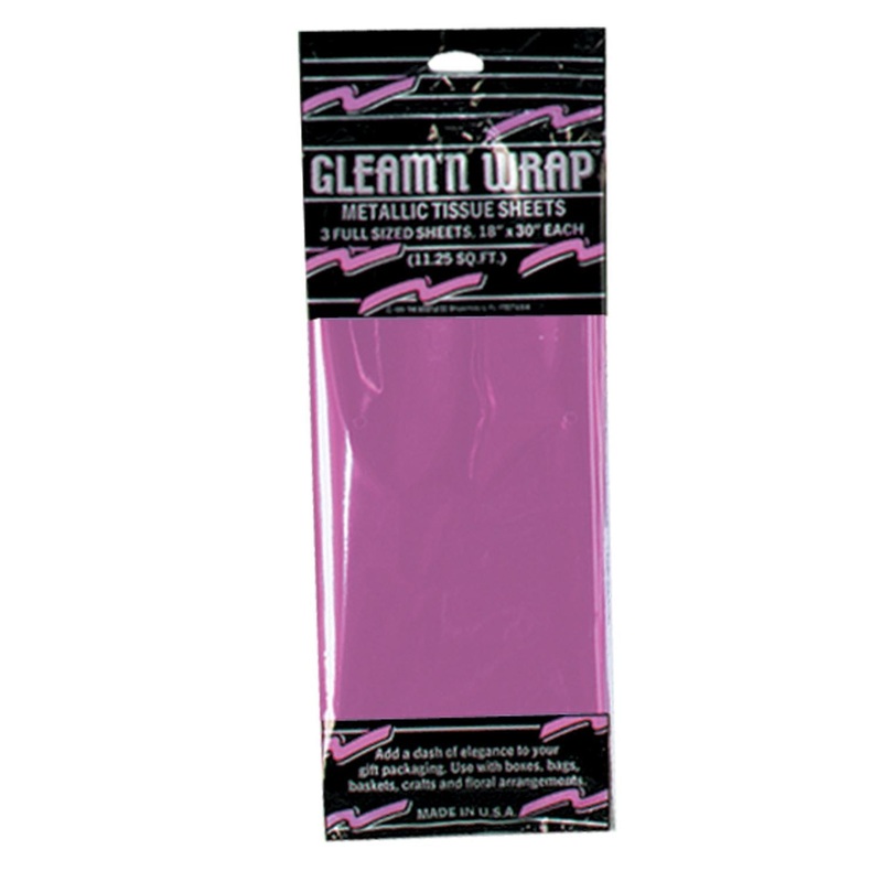 36 Pack Beistle Party Gleam 'N Wrap Metallic Sheets cerise