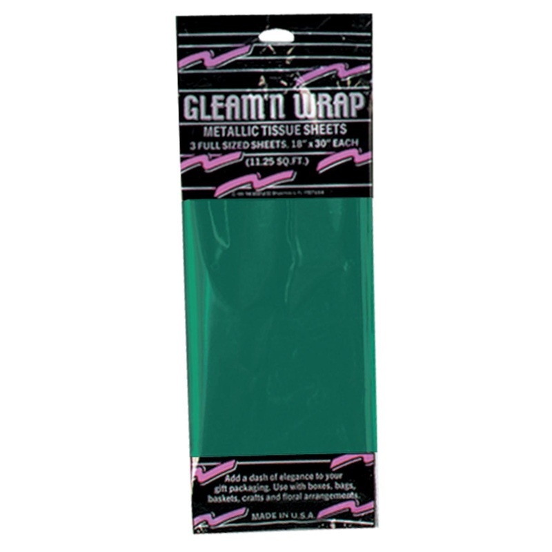 36 Pack Beistle Party Gleam 'N Wrap Metallic Sheets green