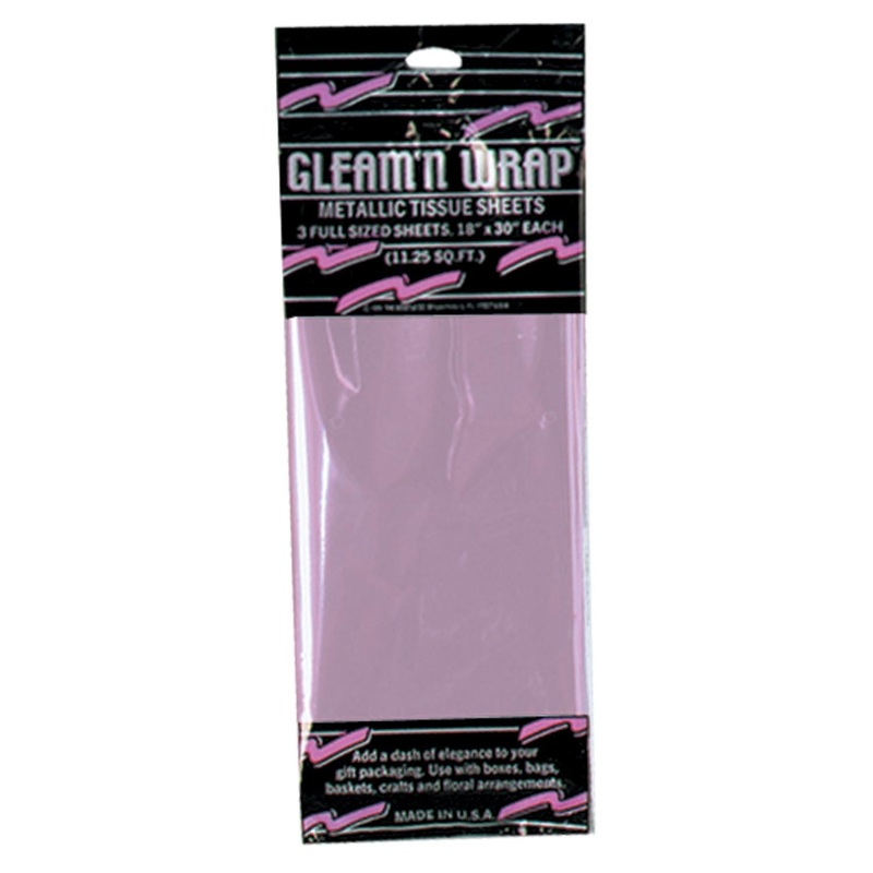36 Pack Beistle Party Gleam 'N Wrap Metallic Sheets pink