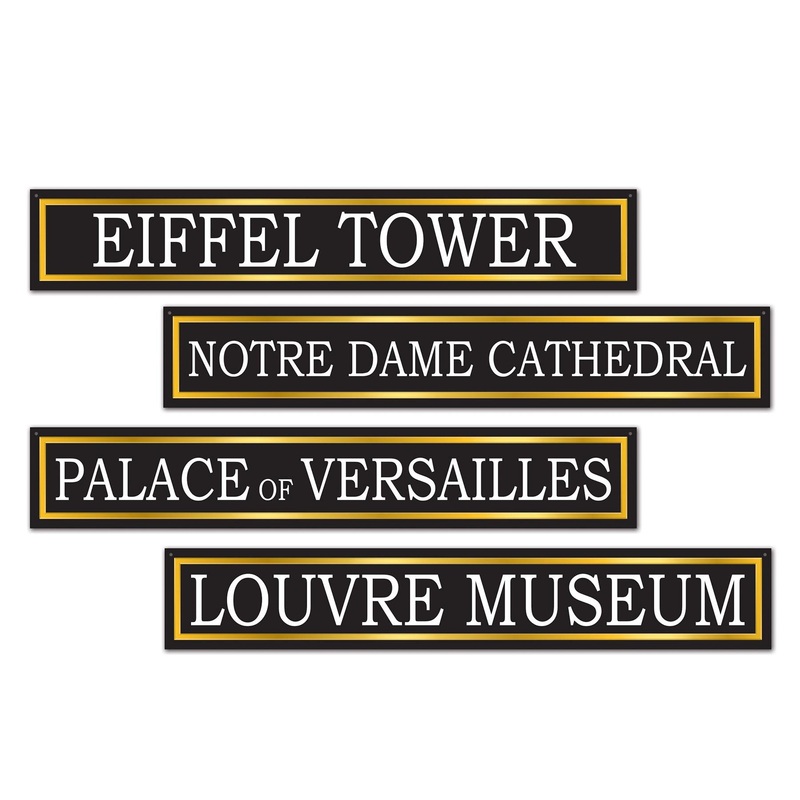 48 Pack Beistle French Street Party Sign Cutouts