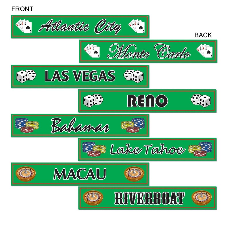 48 Pack Beistle Gambling Destination St Sign Party Cutouts