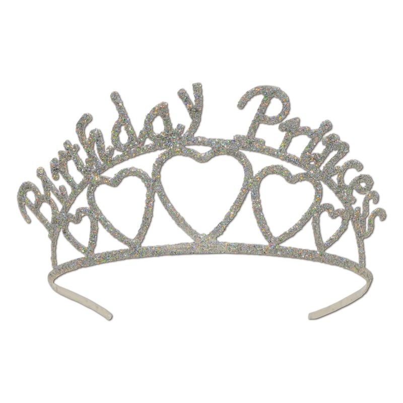 6 Pack Beistle Glittered Metal Birthday Princess Tiara