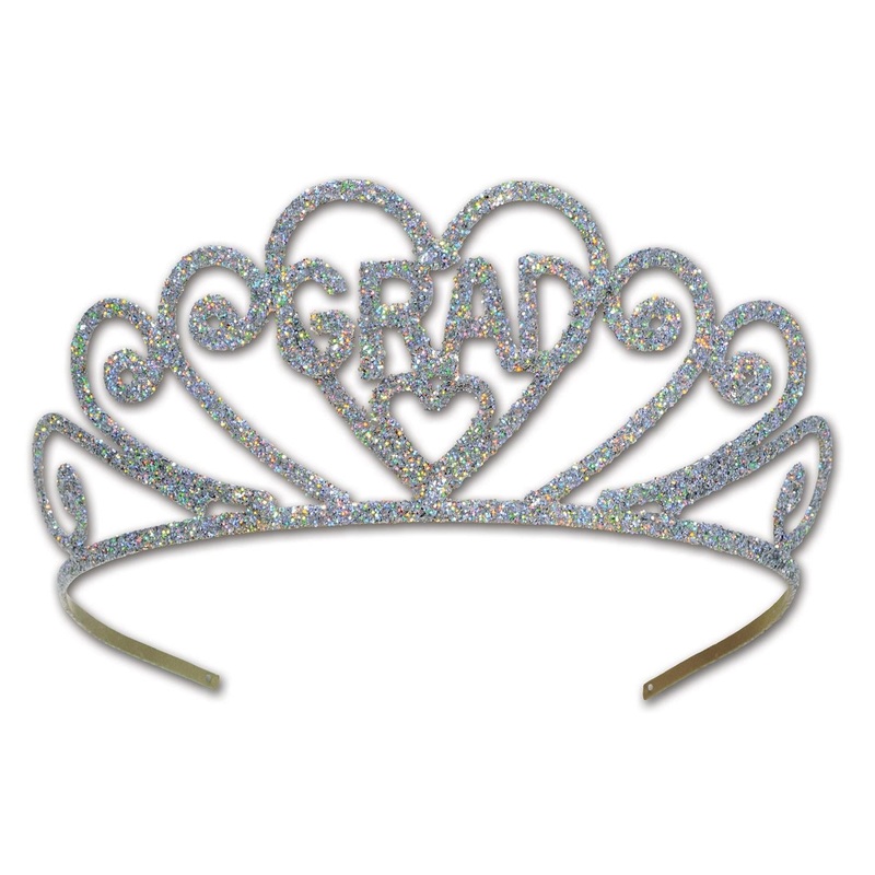 6 Pack Beistle Glittered Metal Grad Graduation Party Tiara