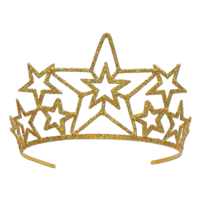 6 Pack Beistle Glittered Metal Star Tiara