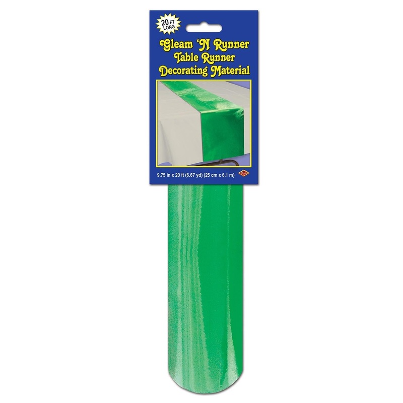 6 Pack Beistle Party Metallic Table Runner - green - cut to length