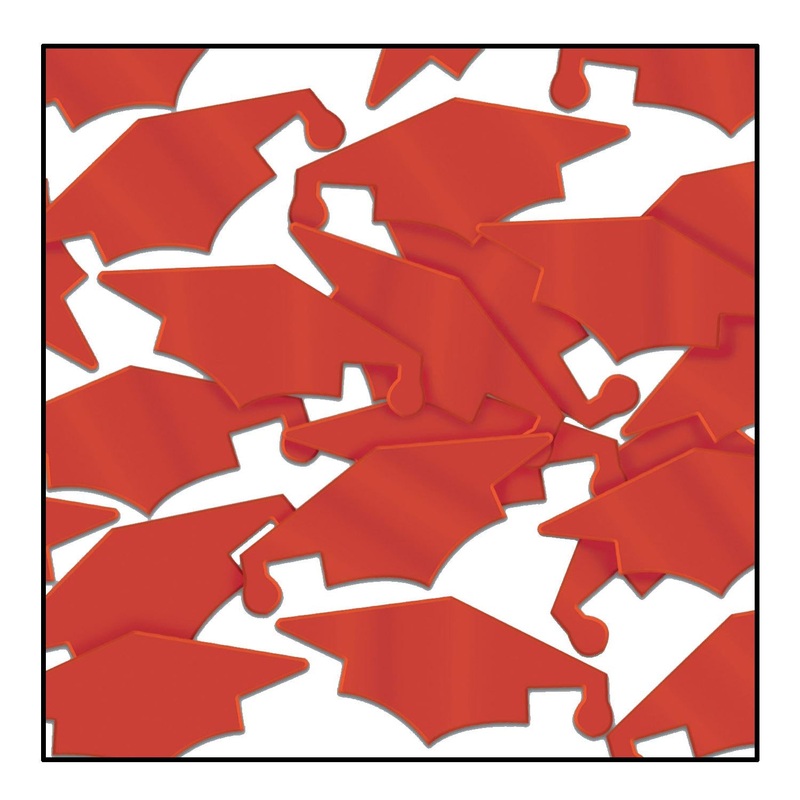 12 Pack Beistle Confetti Graduate Graduation Party Caps red (1 Oz per Pack)