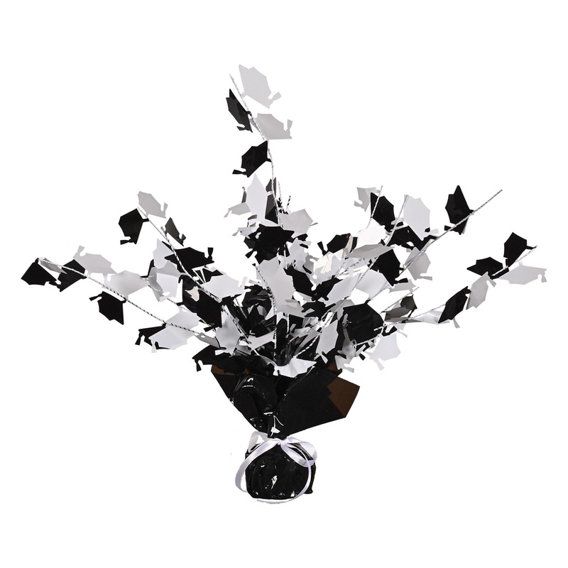 12 Pack Beistle Graduation Party Centerpiece - black/white