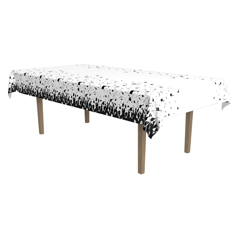 12 Pack Beistle Graduation Party Tablecover- Black and White