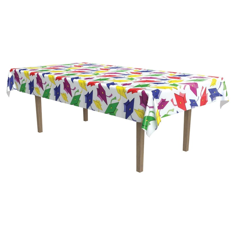 12 Pack Beistle Graduation Party Tablecover- Multicolor