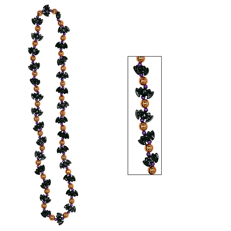 12 Pack Beistle Halloween Bat Bead Necklaces