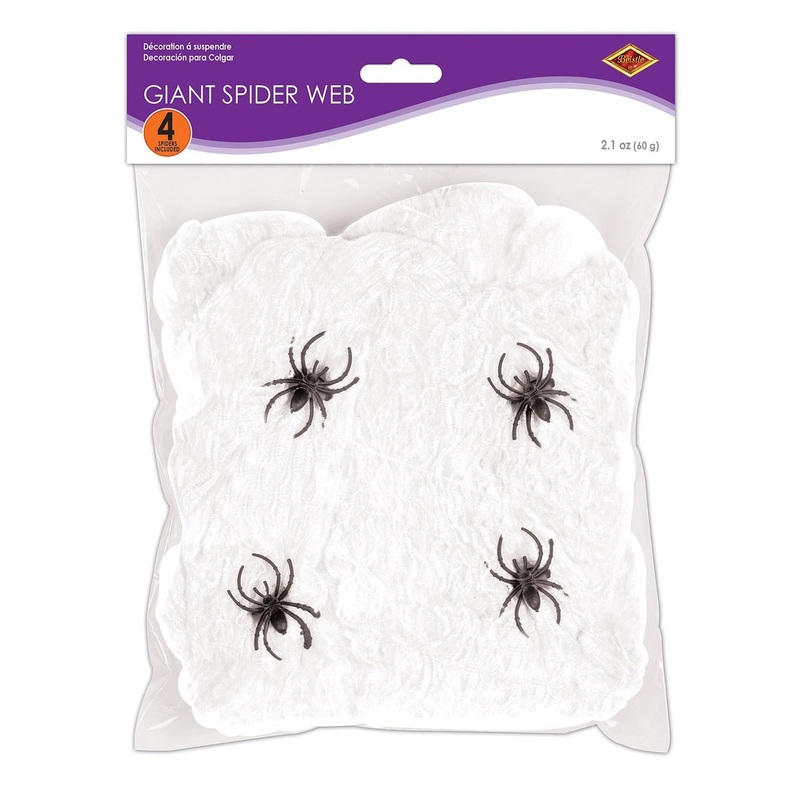 12 Pack Beistle Halloween Giant Spider Web - white (2.1 Oz per Pack)