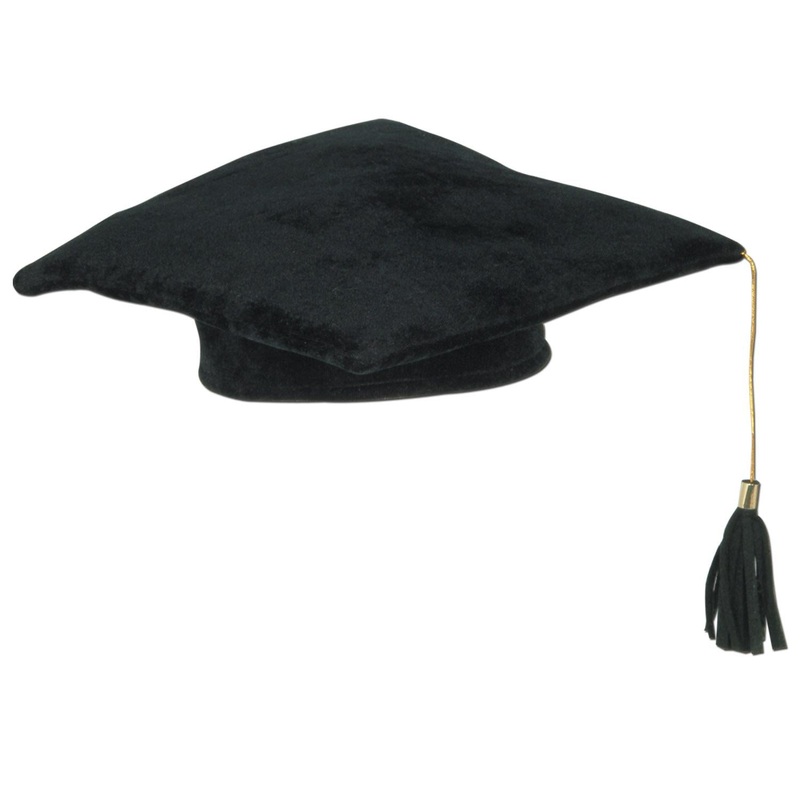 12 Pack Beistle Plush Graduate Graduation Party Cap- Black