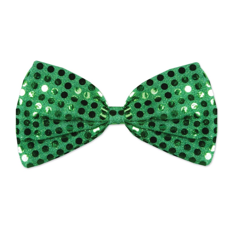 12 Pack Beistle St. Patrick's Day Green Glitz 'N Gleam Bow Tie