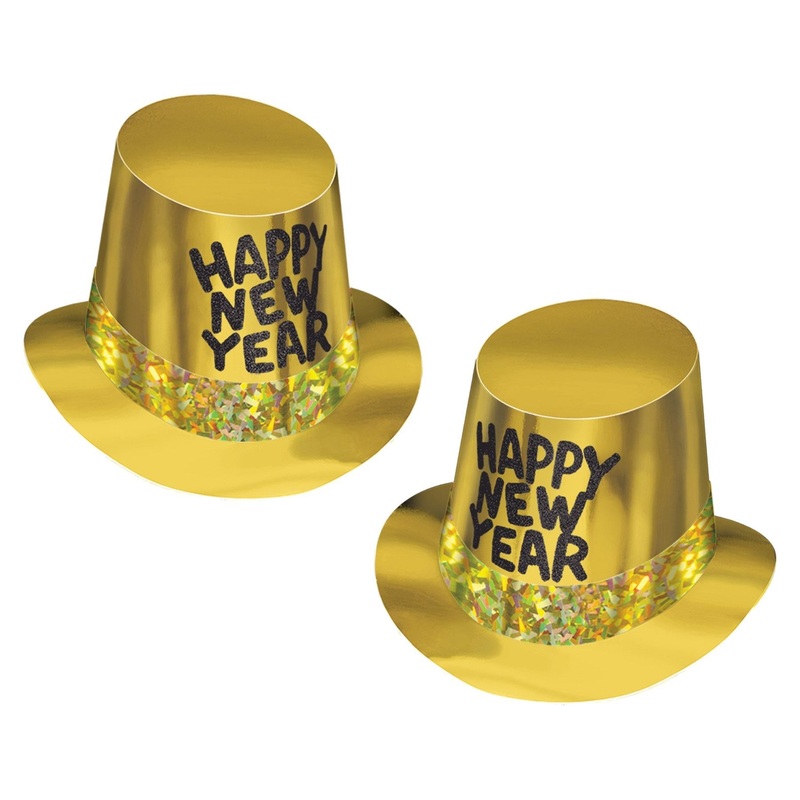 25 Pack Beistle Gold Rush New Years Party Hi-Hat