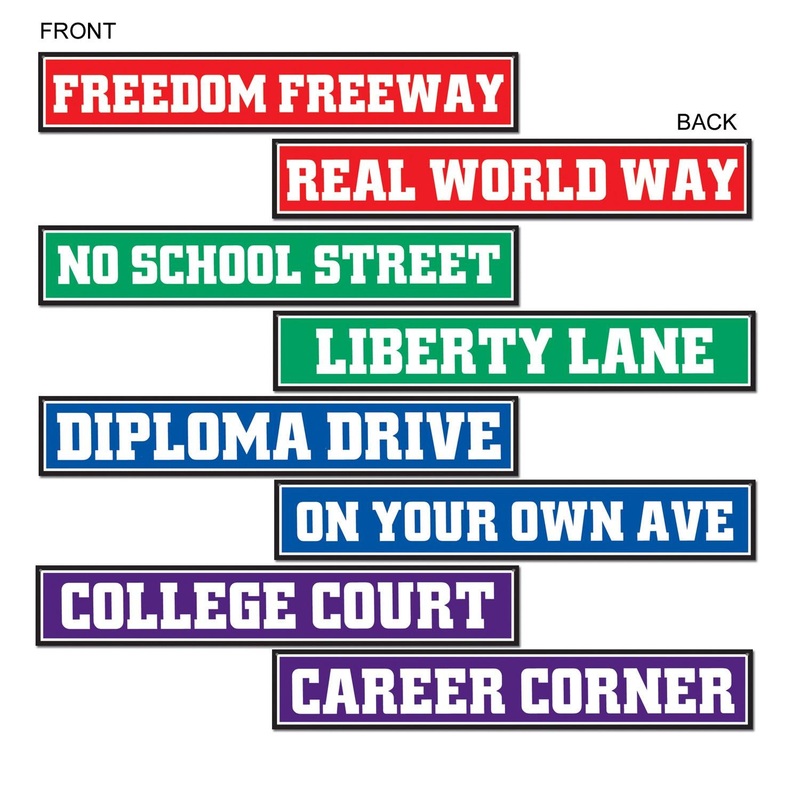 48 Pack Beistle Graduation Party Street Sign Cutouts