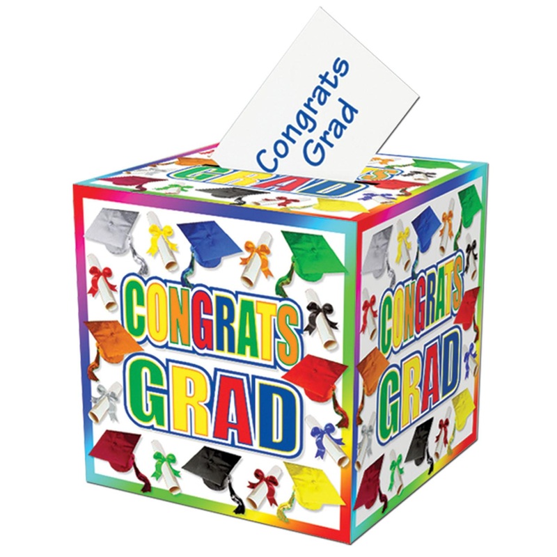 6 Pack Beistle Graduation Party Card Box- Multicolor