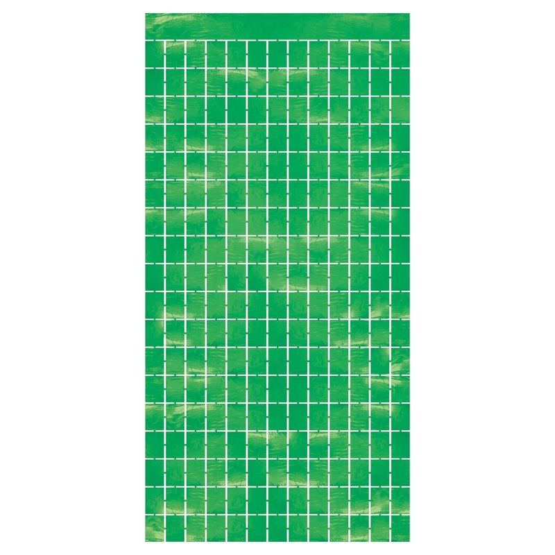 6 Pack Beistle Green Metallic Party Square Curtain