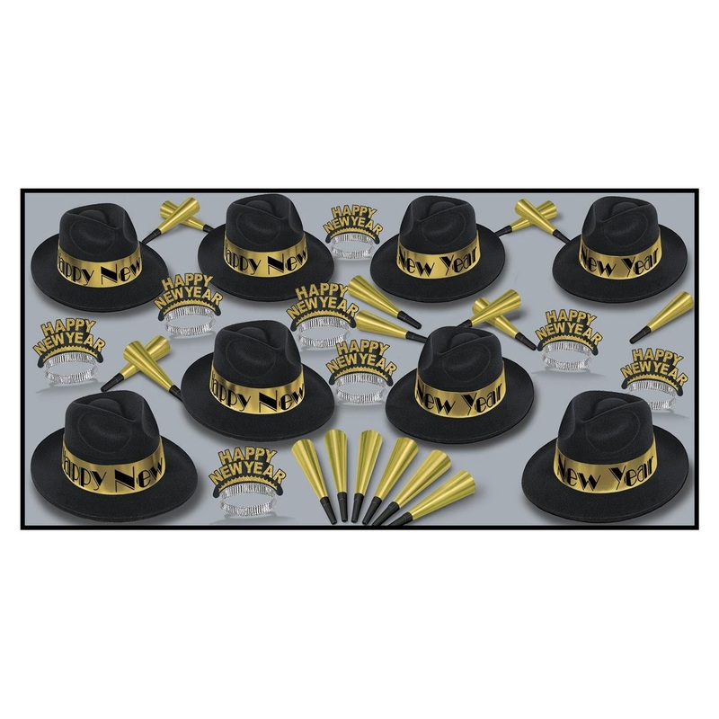 Beistle Swing Gold New Year's Eve Party Kit for 50 People