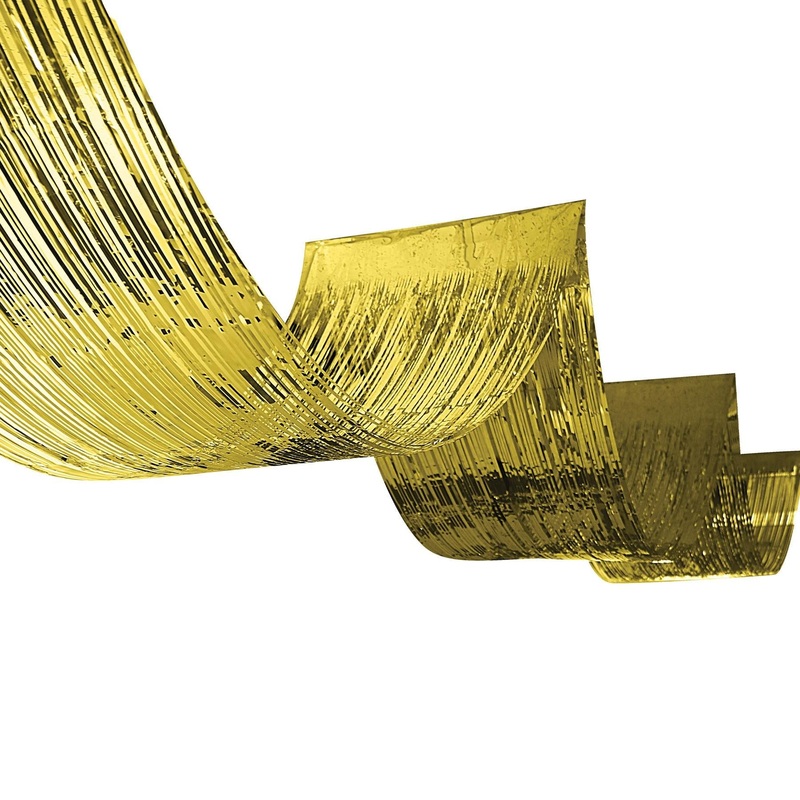 12 Pack Beistle 1-Ply Metallic Fringe Ceiling Curtain gold
