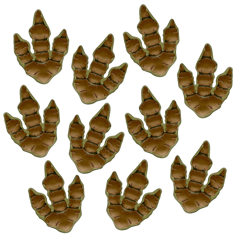12 Pack Beistle Dinosaur Tracks Peel 'N Place Cling Sheets