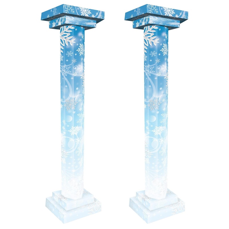 2 Pack Beistle Winter Wonderland 3-D Tall Column Props