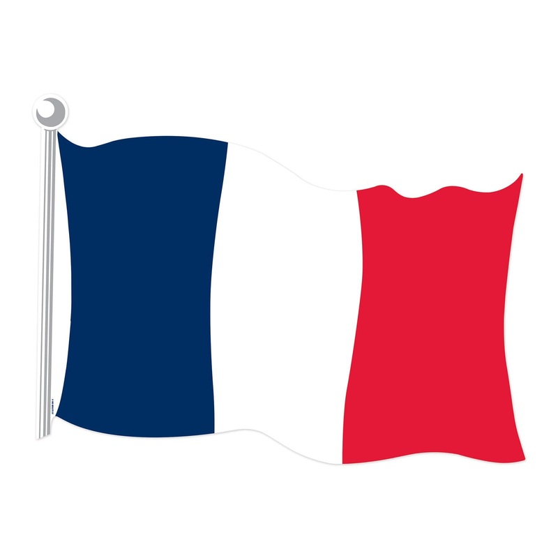 24 Pack Beistle French Flag Cutout printed 2 sides