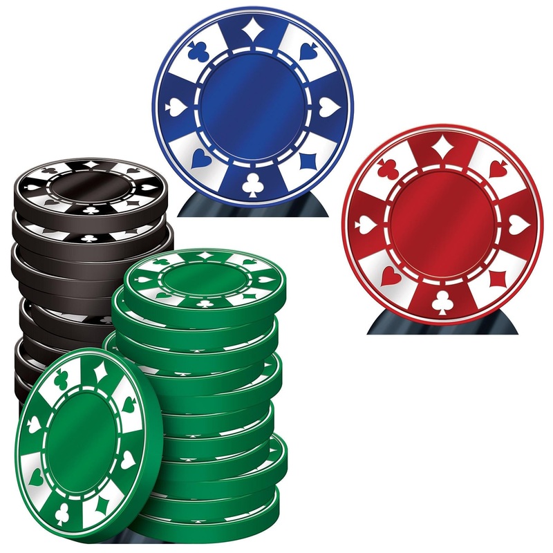 3 Pack Beistle Casino Poker Chips Stand-Up Decoration