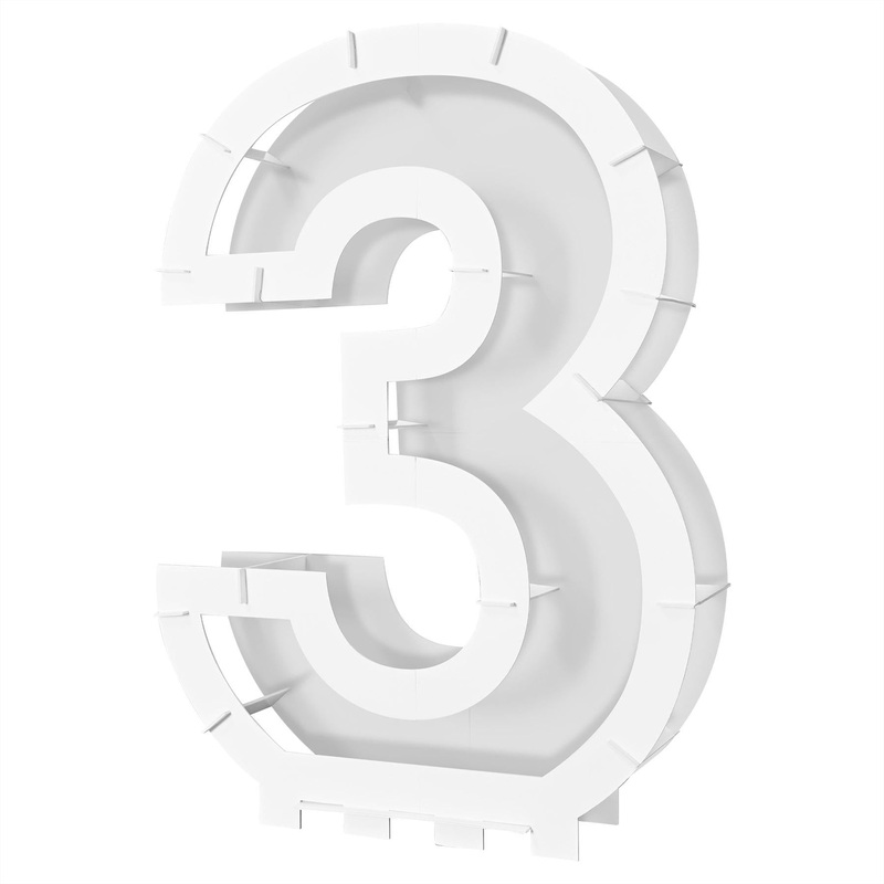 4 Pack Beistle Balloon Mosaic Number 3 Frame