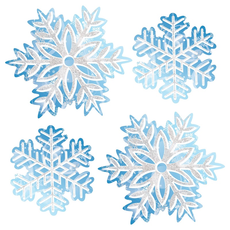 4 Pack Beistle Winter Wonderland Hanging Snowflakes
