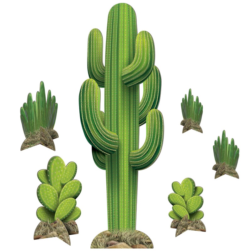6 Pack Beistle Western Cacti Stand-Up Decorations