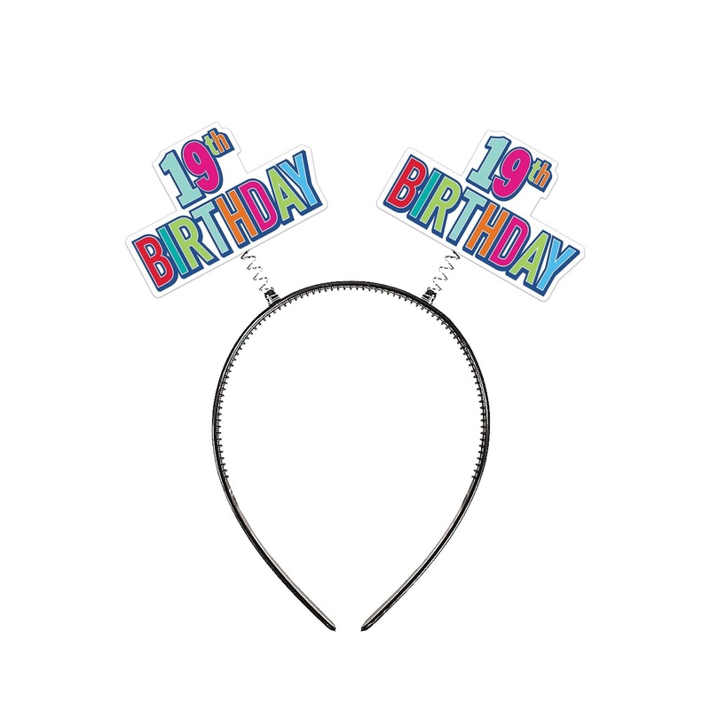 12 Pack Beistle 19th Birthday Boppers multi-color