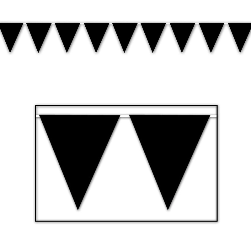 12 Pack Beistle Black Party Pennant Banner