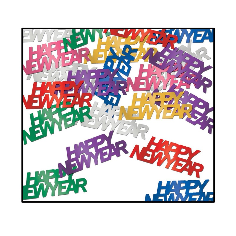 12 Pack Beistle Happy New Year Confetti multi-color - multi-color (0.5 Oz/Pkg)