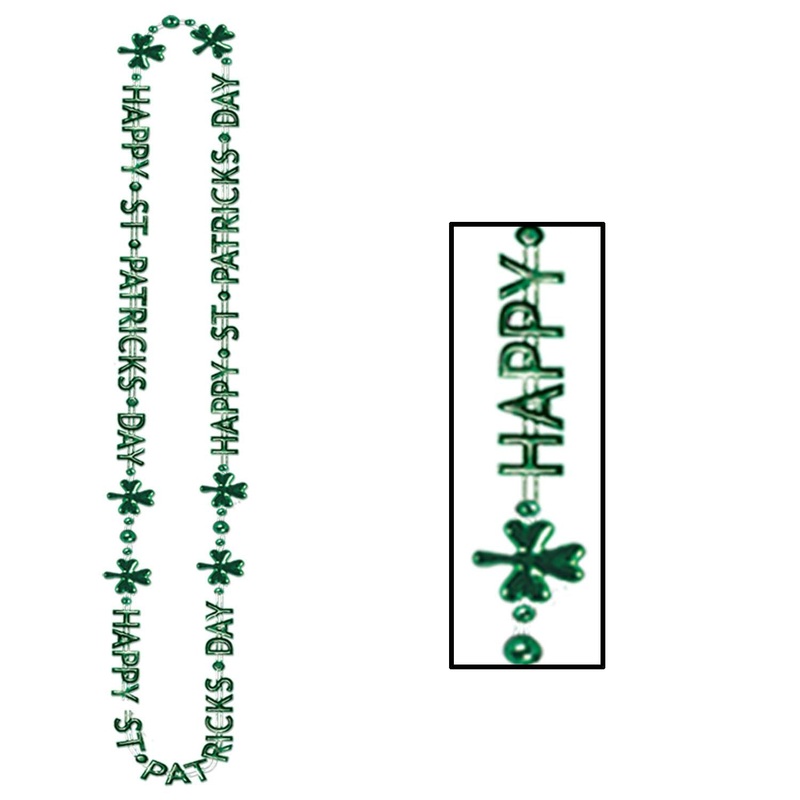 12 Pack Beistle St Patrick's Day Bead Necklace