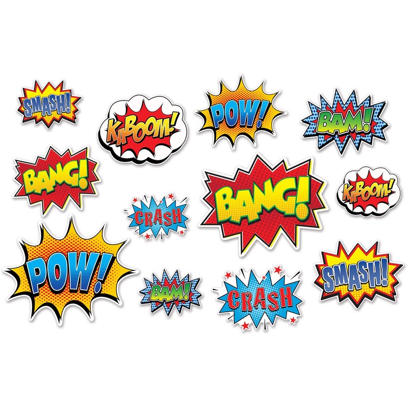 144 Pack Beistle Hero Action Party Sign Cutouts