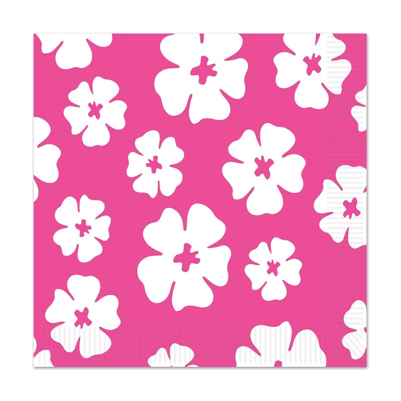 192 Pack Beistle Luau Party Hibiscus Beverage Napkins