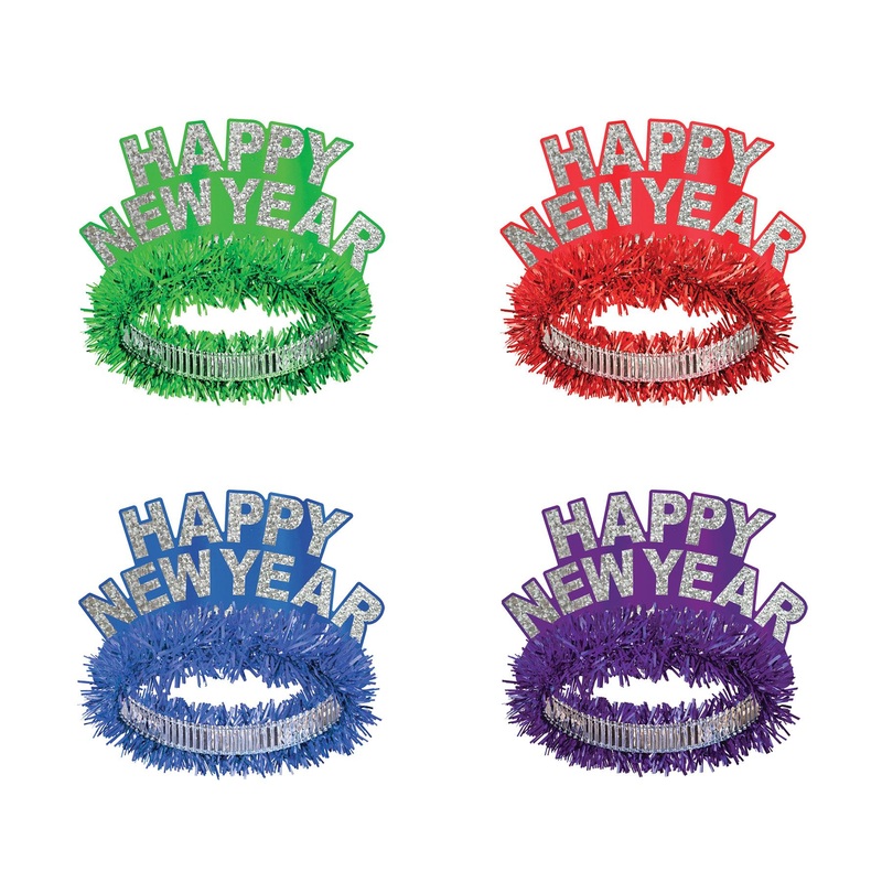 24 Pack Beistle Packaged Happy New Year Regal Tiaras