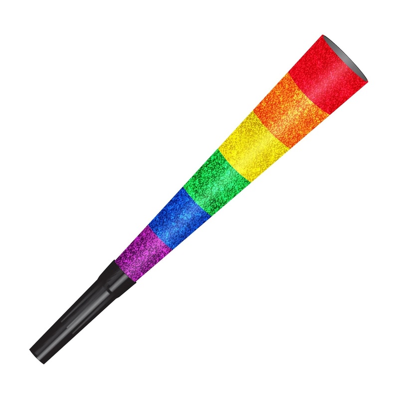 48 Pack Beistle Pkgd Pride Horns glitter print