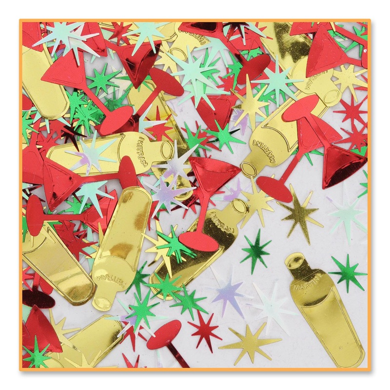 6 Pack Beistle Christmas Holiday Cheer Confetti (0.5 Oz/Pkg)