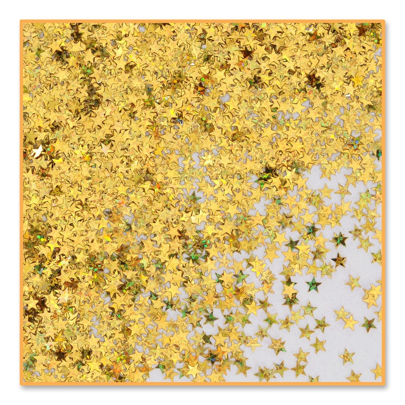 6 Pack Beistle Gold Holographic Party Stars Confetti (0.5 Oz/Pkg)