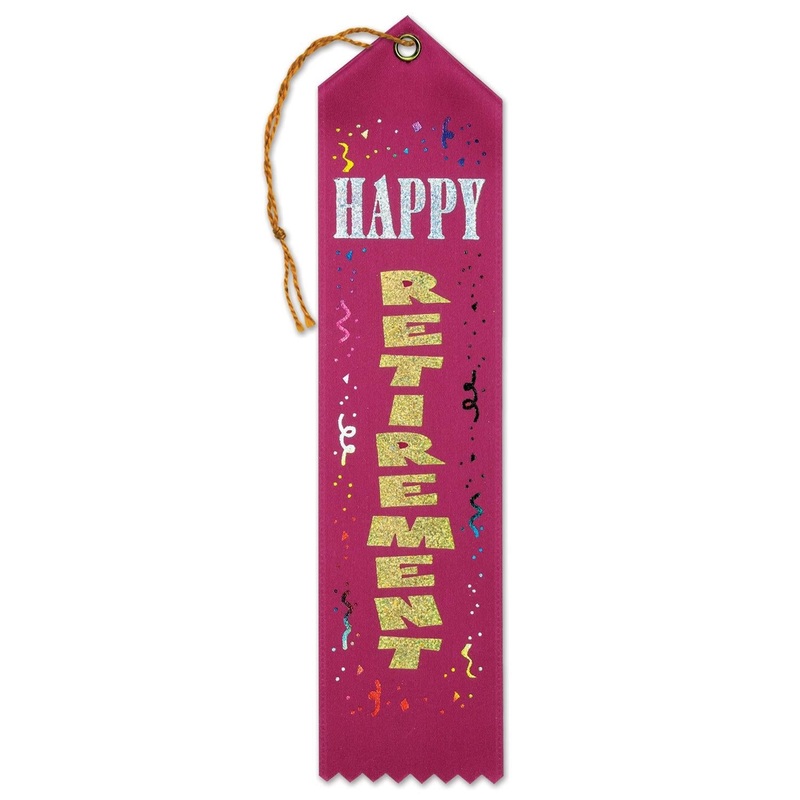 6 Pack Beistle Happy Retirement Party Award Ribbon