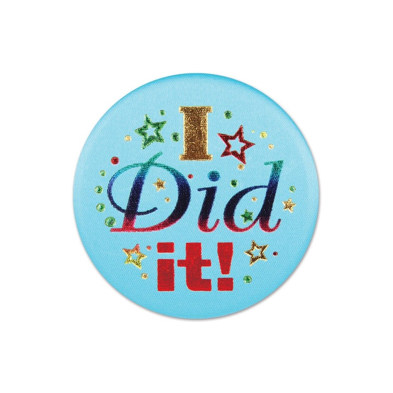 6 Pack Beistle I Did It! Graduation Party Satin Button