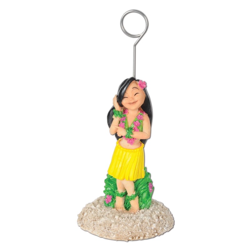 6 Pack Beistle Luau Party Hula Girl Photo/Balloon Holder